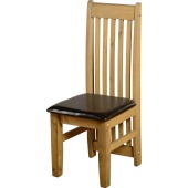 Tortilla Dining Chair (Pair) Distressed Waxed Pine/Cream Pu